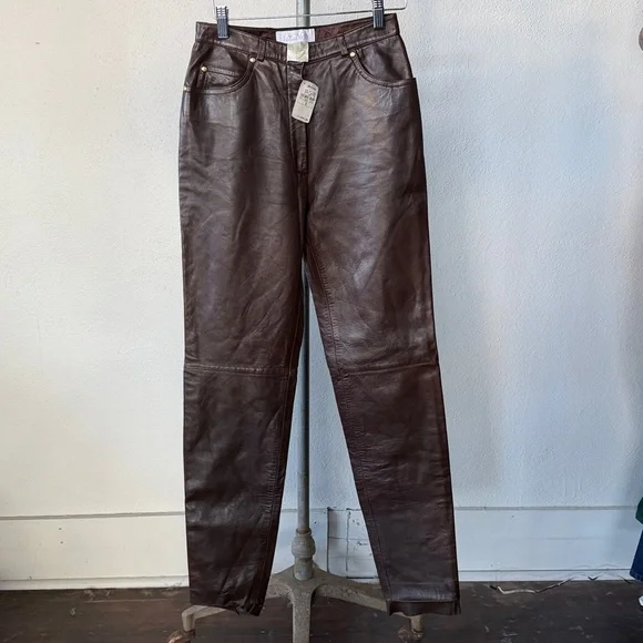 NWT Escada Leather Pants Size 6 - Picture 3 of 8